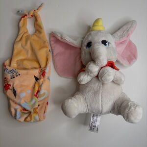 Disney Parks Babies Dumbo Plush Elephant Swaddle Blanket Pouch Stuffed Animal